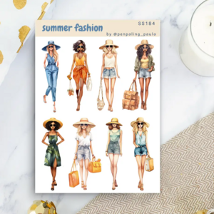 Summer Fashion Sticker Sheet by Penpaling Paula