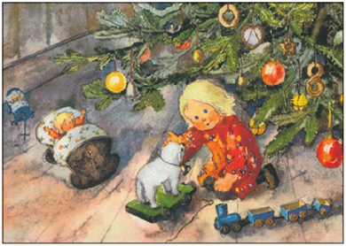 Postcard Mili Weber - The Christmas fairy has brought us so many presents