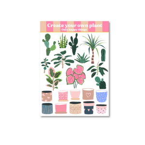A6 Stickersheet Create your own plant - Only Happy Things