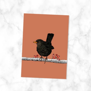 Postcard Blackbird by Kaartstudio