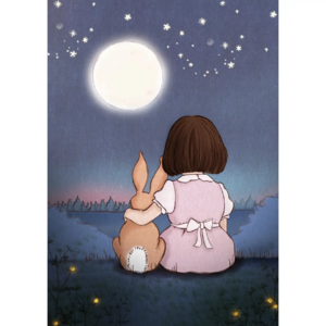 Postcard Belle and Boo | Moon Gazing