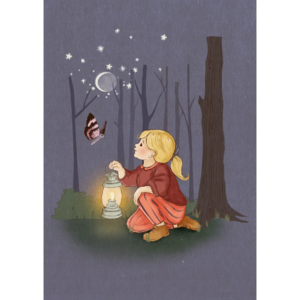 Postcard Belle and Boo | Night Explorer Girl