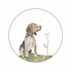 6x Sticker Hondje paardenbloem by Art by Meer