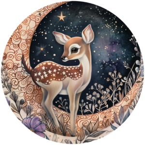 10x Sticker Moon Animals: Hert