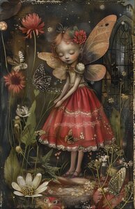 Fairytale Woodland: Red Fairy | Postcard Fripperies