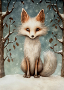 Mystical Christmas Animals: Welp | Postcard Fripperies