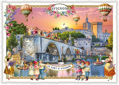 PK 1155 Tausendschön Postcard | La France - Avignon, Le Pont d'Avignon