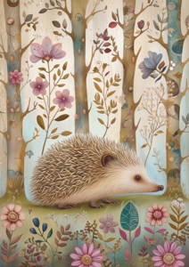 Woodland Spring Animals: Egel | Postcard Fripperies