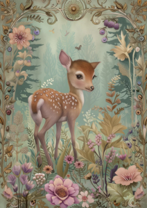 Woodland Spring Animals: Hert | Postcard Fripperies