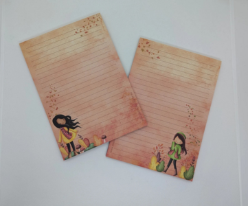 A5 Notepad Autumn Girl - by StationeryParlor