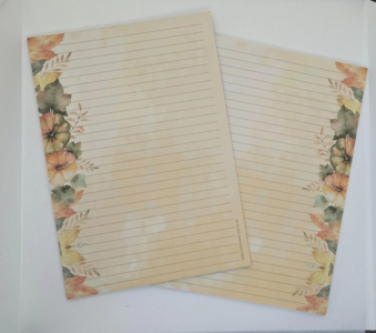 A4 Notepad Autumn Flowers - by StationeryParlor