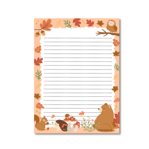 A5 forest friends Notepad - Double Sided - by Only Happy Things