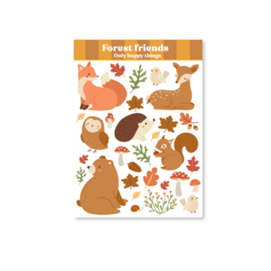 A6 Stickersheet Forest friends - Only Happy Things