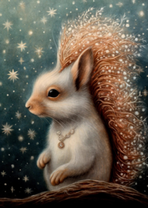 Mystical Christmas Animals: Eekhoorn | Postcard Fripperies