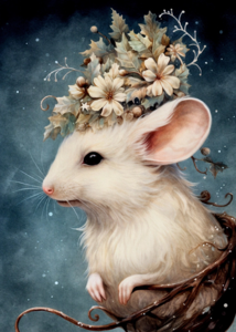 Mystical Christmas Animals: Muis | Postcard Fripperies