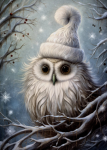 Mystical Christmas Animals: Uil| Postcard Fripperies