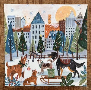 Caroline Bonne-Müller Postcard Christmas | Dogs in the snow