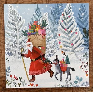 Mila Marquis Postcard Christmas | Santa and Donkey