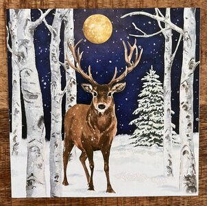 Carola Pabst Postcard Christmas | Winter Stag