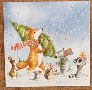 Carola Pabst Postcard Christmas | Animals with Christmas Presents