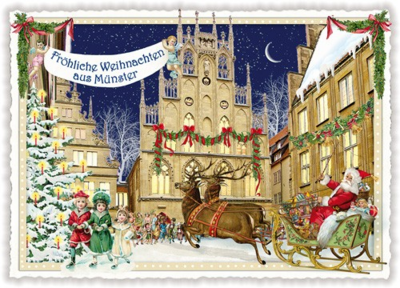 PK 474 Tausendschön Postcard Christmas - Fröhliche Weihnachten aus Münster