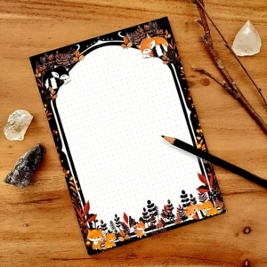 A5 Foxy Foxes Notepad - by TinyTami