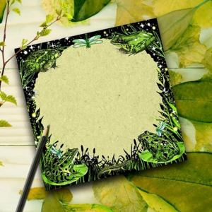 Freaky Froggy Square Notepad 15x15 - by TinyTami