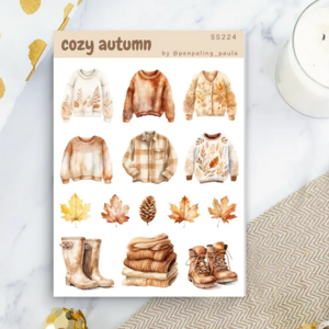 Cosy Autumn Sticker Sheet by Penpaling Paula