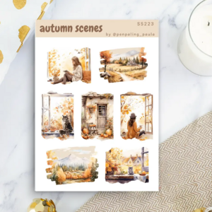 Autumn Scenes Sticker Sheet by Penpaling Paula