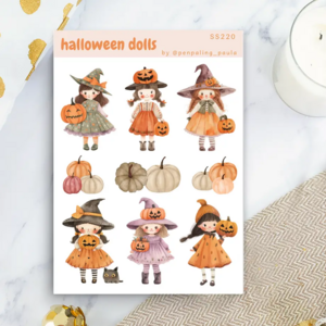 Halloween Dolls Sticker Sheet by Penpaling Paula