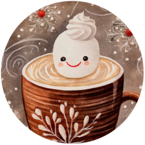 10x Sticker Christmas Time: Hot Chocolate