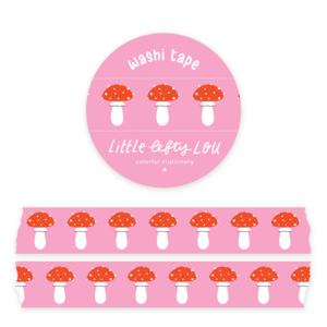 Pink Mushrooms Washi Tape - Little Lefty Lou 