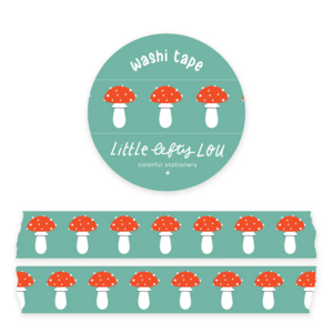 Teal Mushrooms Washi Tape - Little Lefty Lou 