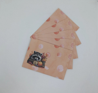 5 x Envelope Set Racoon by Stationery Parlor