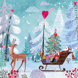 Mila Marquis Postcard Christmas | Santa in Sleigh