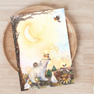 Postcard Romyillustrations - IJsbeer en de dieren