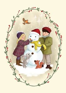 Postcard Belle and Boo | Woodland Snowman