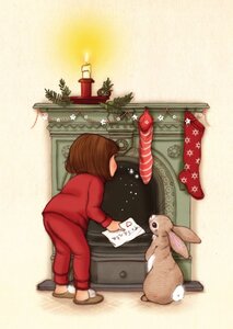 Postcard Belle and Boo | Waiting for Santa