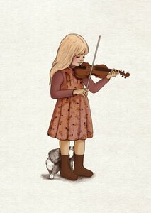 Postcard Belle and Boo | Violin