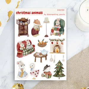 Christmas Animals Sticker Sheet by Penpaling Paula