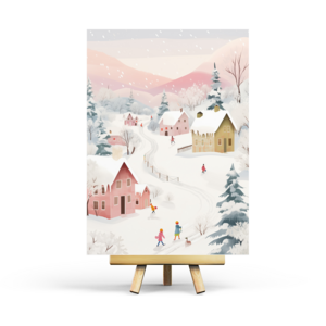 Postcard Pink Winter by Penpaling Paula