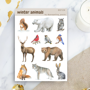 Winter Animals Sticker Sheet by Penpaling Paula