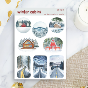 Winter Cabins Sticker Sheet by Penpaling Paula