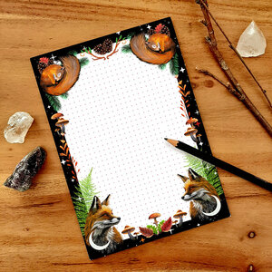 A5 Herbstliebe (Fox and Squirrel) Notepad - by TinyTami