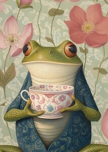 Animal Tea Time: Kikker | Postcard Fripperies