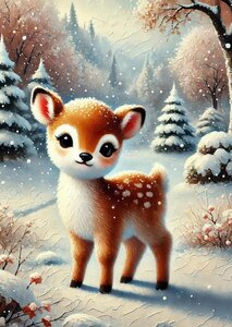 Animals in Snow: Hert | Postcard Fripperies