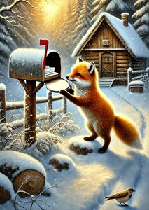 Winter Mail: Fox | Postcard Fripperies