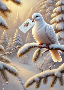 Winter Mail: Messenger Pigeon | Postcard Fripperies