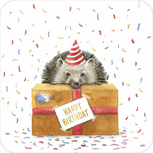 Rosie Hilyer Postcard - happy birthday hedgehog