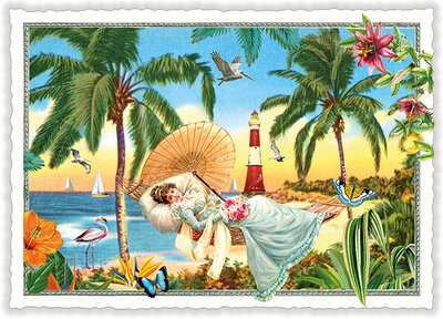 PK 1207 Tausendschön Postcard | Lady in paradise